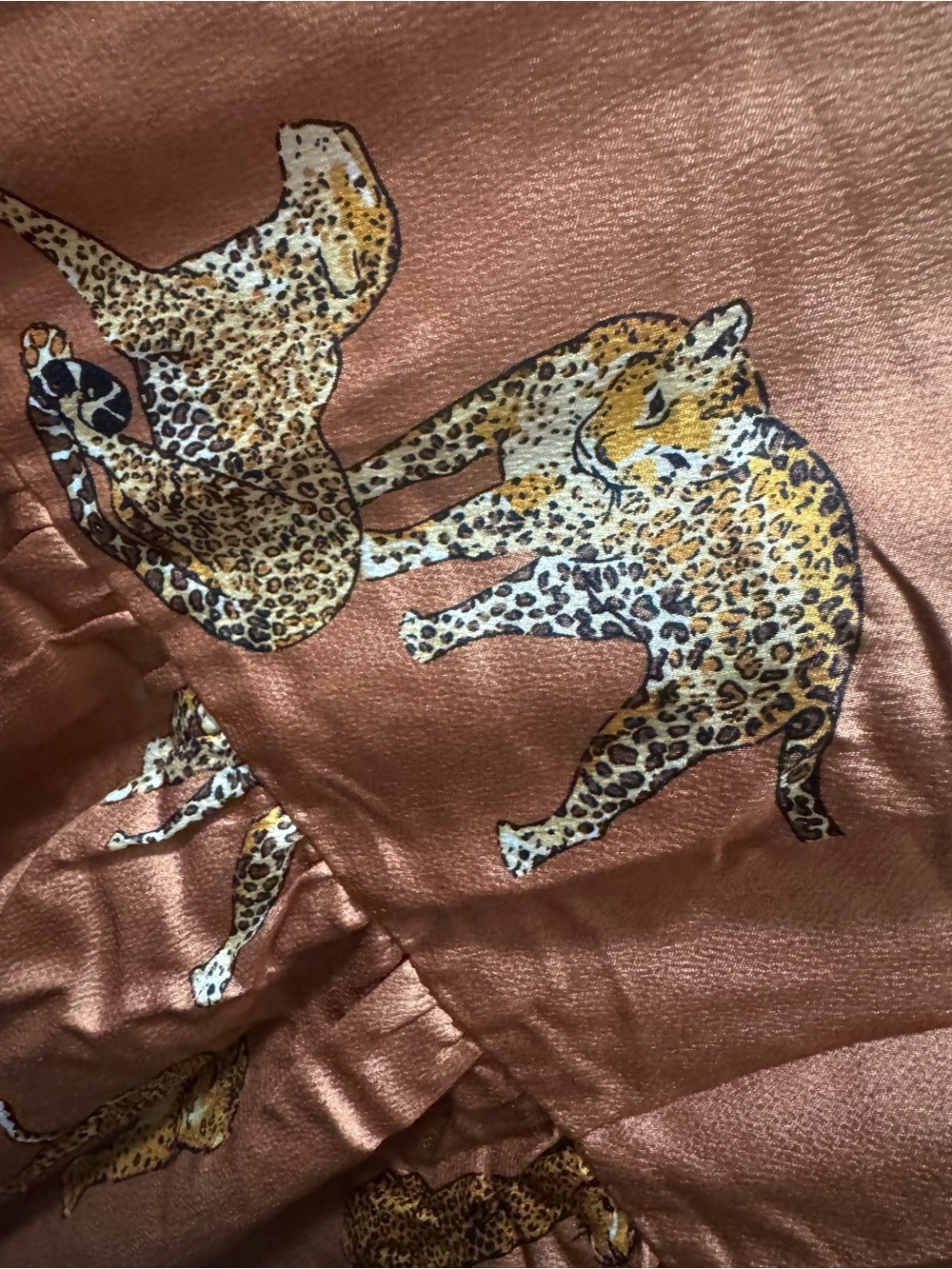 entro Rust Brown Animal Print Puff Sleeve Midi Dress - Picture 3 of 9